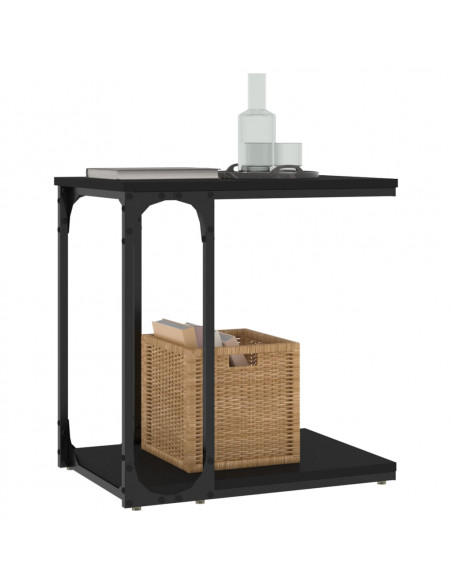 Tavolino Nero 50x35x52 cm in Legno Multistrato