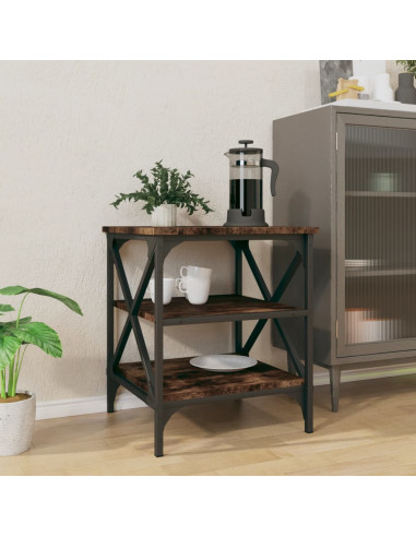 Tavolino da Salotto Rovere Fumo 40x42x50cm in Legno Multistrato