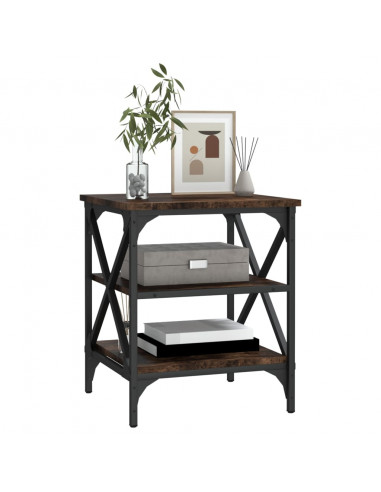 Tavolino da Salotto Rovere Fumo 40x42x50cm in Legno Multistrato