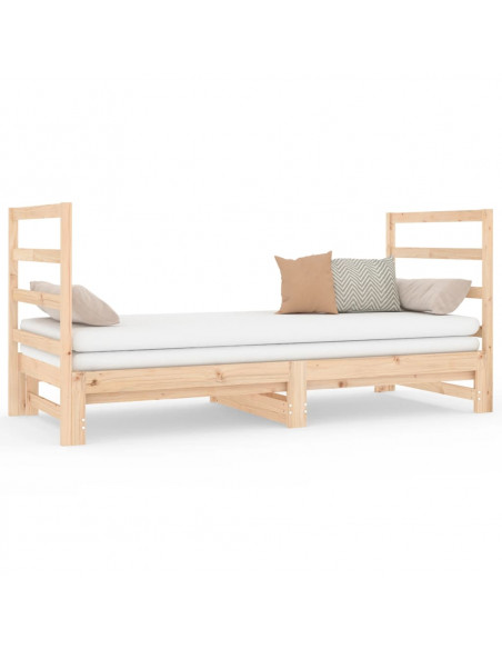 Dormeuse Estraibile 2x(90x190) cm Legno Massello di Pino