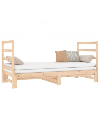 Dormeuse Estraibile 2x(90x190) cm Legno Massello di Pino