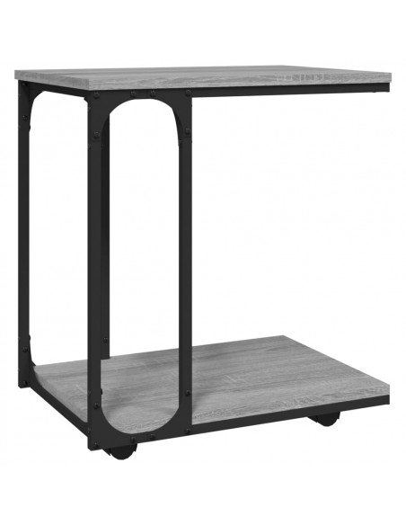 Tavolino con Ruote Grigio Sonoma 50x35x55,5cm Legno Multistrato