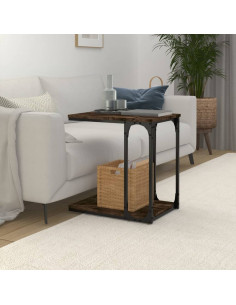 Tavolino da Salotto Rovere Fumo 50x35x52 cm Legno Multistrato 2