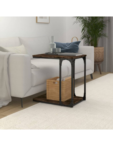 Tavolino da Salotto Rovere Fumo 50x35x52 cm Legno Multistrato