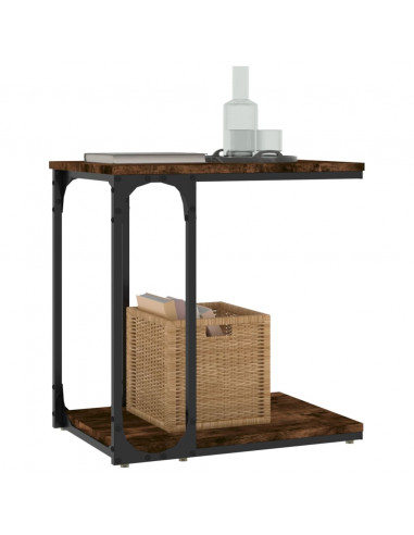 Tavolino da Salotto Rovere Fumo 50x35x52 cm Legno Multistrato