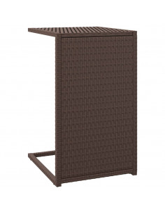 Tavolino a C Marrone 40x35x60 cm in Polyrattan 2