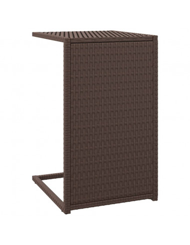 Tavolino a C Marrone 40x35x60 cm in Polyrattan