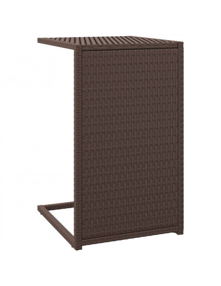 Tavolino a C Marrone 40x35x60 cm in Polyrattan