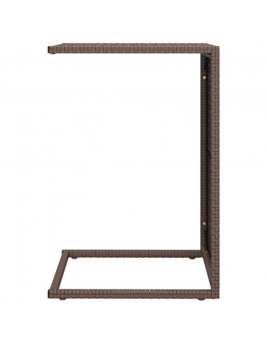 Tavolino a C Marrone 40x35x60 cm in Polyrattan