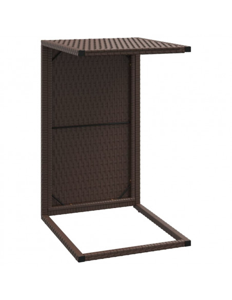 Tavolino a C Marrone 40x35x60 cm in Polyrattan
