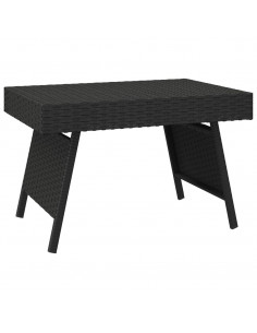 Tavolino Pieghevole Nero 60x40x38 cm in Polyrattan 2