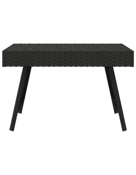 Tavolino Pieghevole Nero 60x40x38 cm in Polyrattan