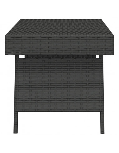Tavolino Pieghevole Nero 60x40x38 cm in Polyrattan