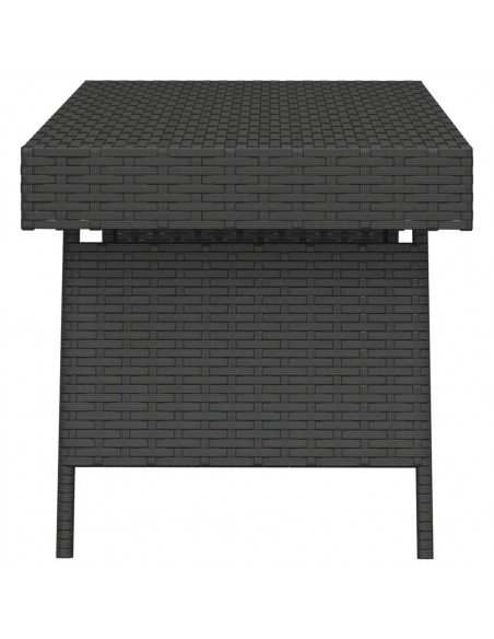 Tavolino Pieghevole Nero 60x40x38 cm in Polyrattan