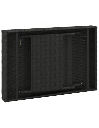 Tavolino Pieghevole Nero 60x40x38 cm in Polyrattan