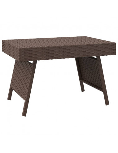 Tavolino Pieghevole Marrone 60x40x38 cm in Polyrattan
