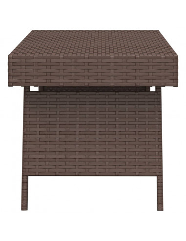 Tavolino Pieghevole Marrone 60x40x38 cm in Polyrattan