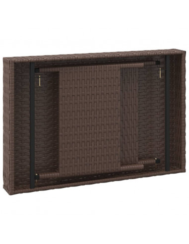 Tavolino Pieghevole Marrone 60x40x38 cm in Polyrattan