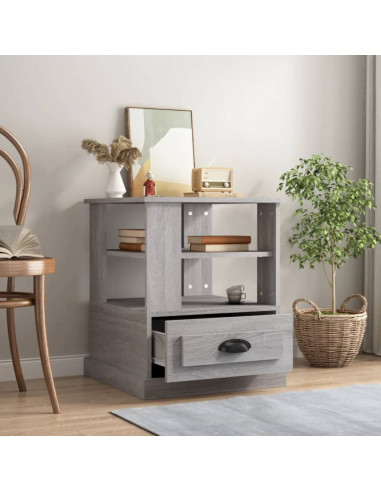 Tavolino Grigio Sonoma 50x50x60 cm in Legno Multistrato