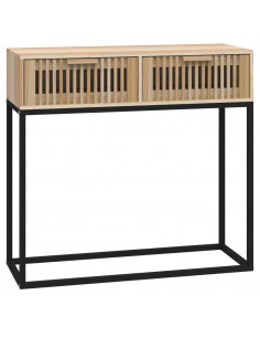 Tavolino Consolle 80x30x75 cm Legno Multistrato e Ferro 2