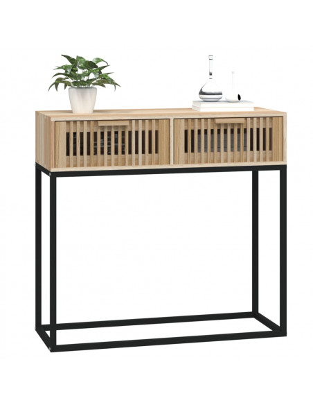 Tavolino Consolle 80x30x75 cm Legno Multistrato e Ferro