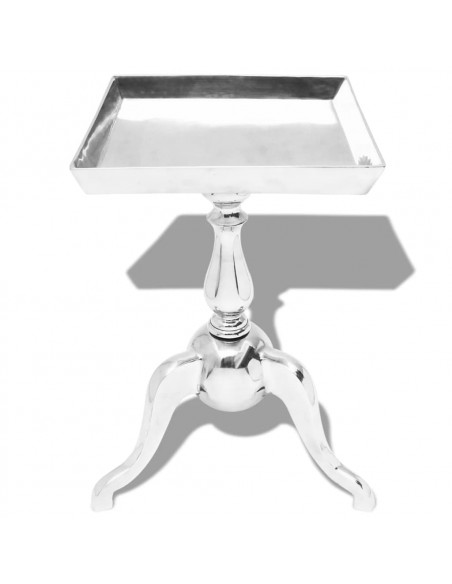 Tavolino da Salotto Rotondo in Alluminio Argento