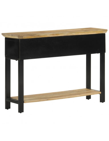 Tavolo Consolle 110x30x75 cm in Legno Massello Grezzo di Mango
