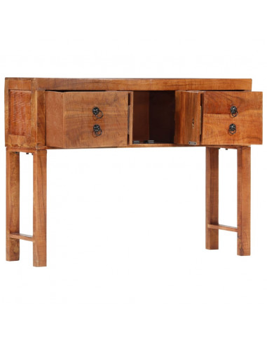 Tavolo Consolle 120x32x80 cm in Legno Massello Grezzo di Acacia