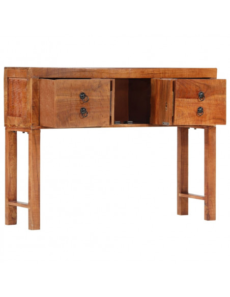 Tavolo Consolle 120x32x80 cm in Legno Massello Grezzo di Acacia