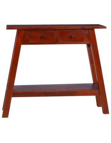 Tavolo Consolle Classico Marrone 90x30x75 cm Massello di Mogano