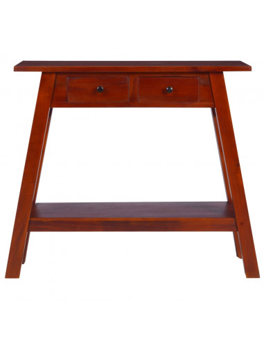 Tavolo Consolle Classico Marrone 90x30x75 cm Massello di Mogano