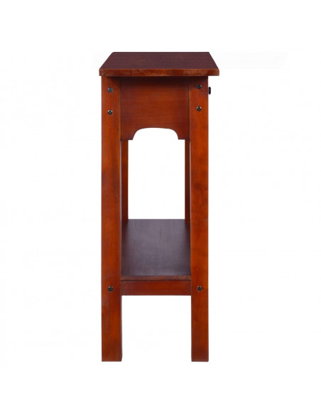 Tavolo Consolle Classico Marrone 90x30x75 cm Massello di Mogano