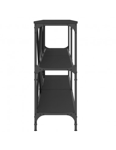 Tavolino Consolle Nero 180x30x75 cm Legno Multistrato e Ferro