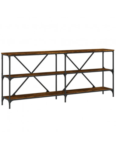 Tavolo Consolle Rovere Fumo 180x30x75cm Legno Multistrato Ferro