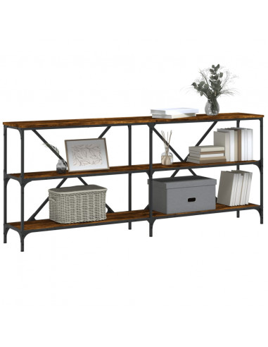 Tavolo Consolle Rovere Fumo 180x30x75cm Legno Multistrato Ferro