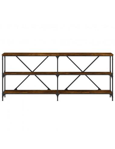 Tavolo Consolle Rovere Fumo 180x30x75cm Legno Multistrato Ferro