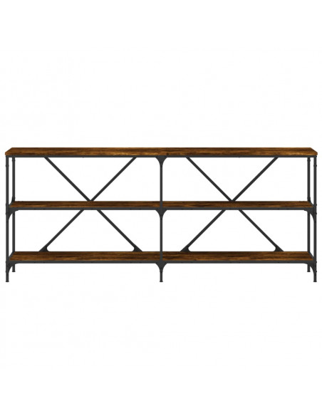 Tavolo Consolle Rovere Fumo 180x30x75cm Legno Multistrato Ferro