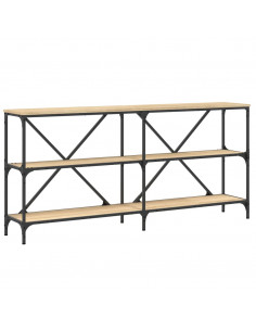 Tavolo Consolle Rovere Sonoma 160x30x75 cm Multistrato e Ferro 2