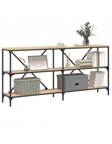 Tavolo Consolle Rovere Sonoma 160x30x75 cm Multistrato e Ferro