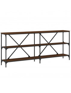 Tavolo Consolle Rovere Marrone 180x30x75 cm Multistrato e Ferro 2
