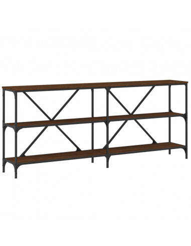 Tavolo Consolle Rovere Marrone 180x30x75 cm Multistrato e Ferro