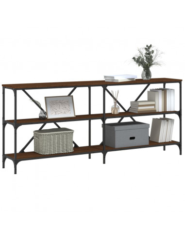 Tavolo Consolle Rovere Marrone 180x30x75 cm Multistrato e Ferro