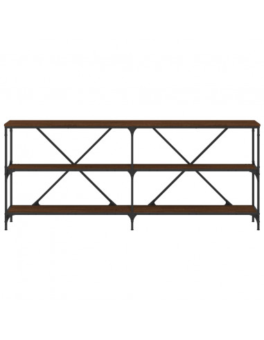Tavolo Consolle Rovere Marrone 180x30x75 cm Multistrato e Ferro