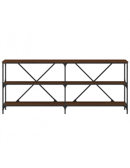 Tavolo Consolle Rovere Marrone 180x30x75 cm Multistrato e Ferro