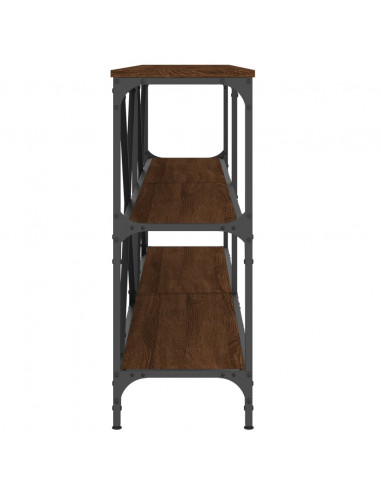Tavolo Consolle Rovere Marrone 180x30x75 cm Multistrato e Ferro