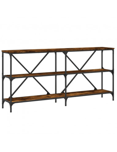 Tavolo Consolle Rovere Fumo 160x30x75cm Legno Multistrato Ferro