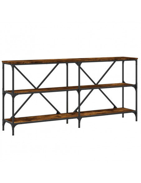 Tavolo Consolle Rovere Fumo 160x30x75cm Legno Multistrato Ferro