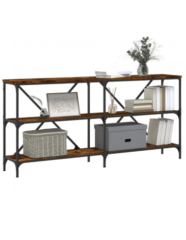 Tavolo Consolle Rovere Fumo 160x30x75cm Legno Multistrato Ferro
