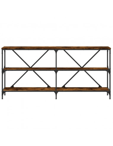Tavolo Consolle Rovere Fumo 160x30x75cm Legno Multistrato Ferro