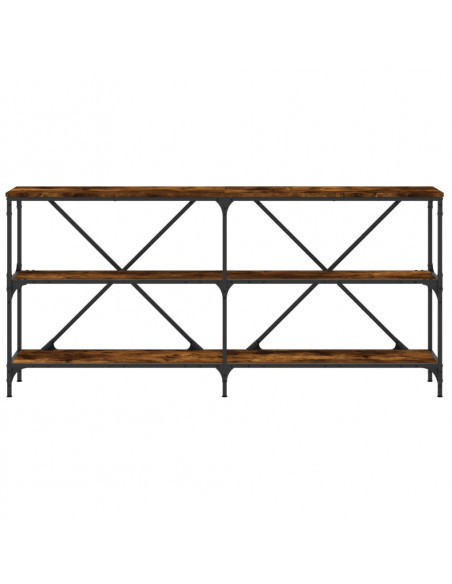 Tavolo Consolle Rovere Fumo 160x30x75cm Legno Multistrato Ferro